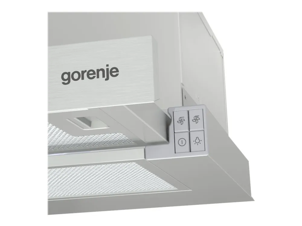 Gorenje Essential TH62E3X - Hætte - teleskopisk - bredde: 60 cm - dybde: 30.6 cm - udtrækning og recirkulation (-) - rustfrit stål