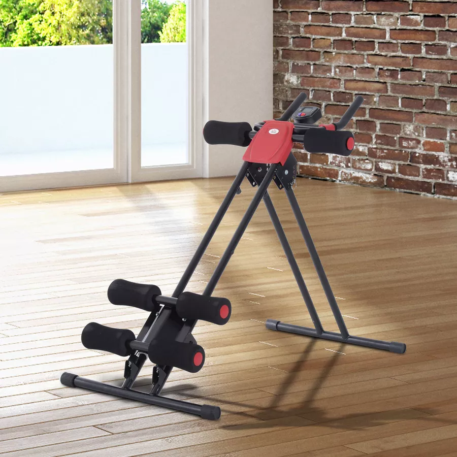 HOMCOM Bauchtrainer mit LED Display schwarz, rot
