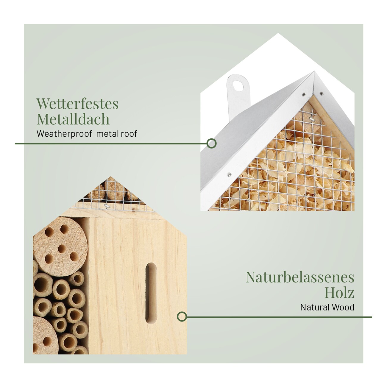 WILDLIFE HOME Insektenhotel mit Metalldach 2 Stück