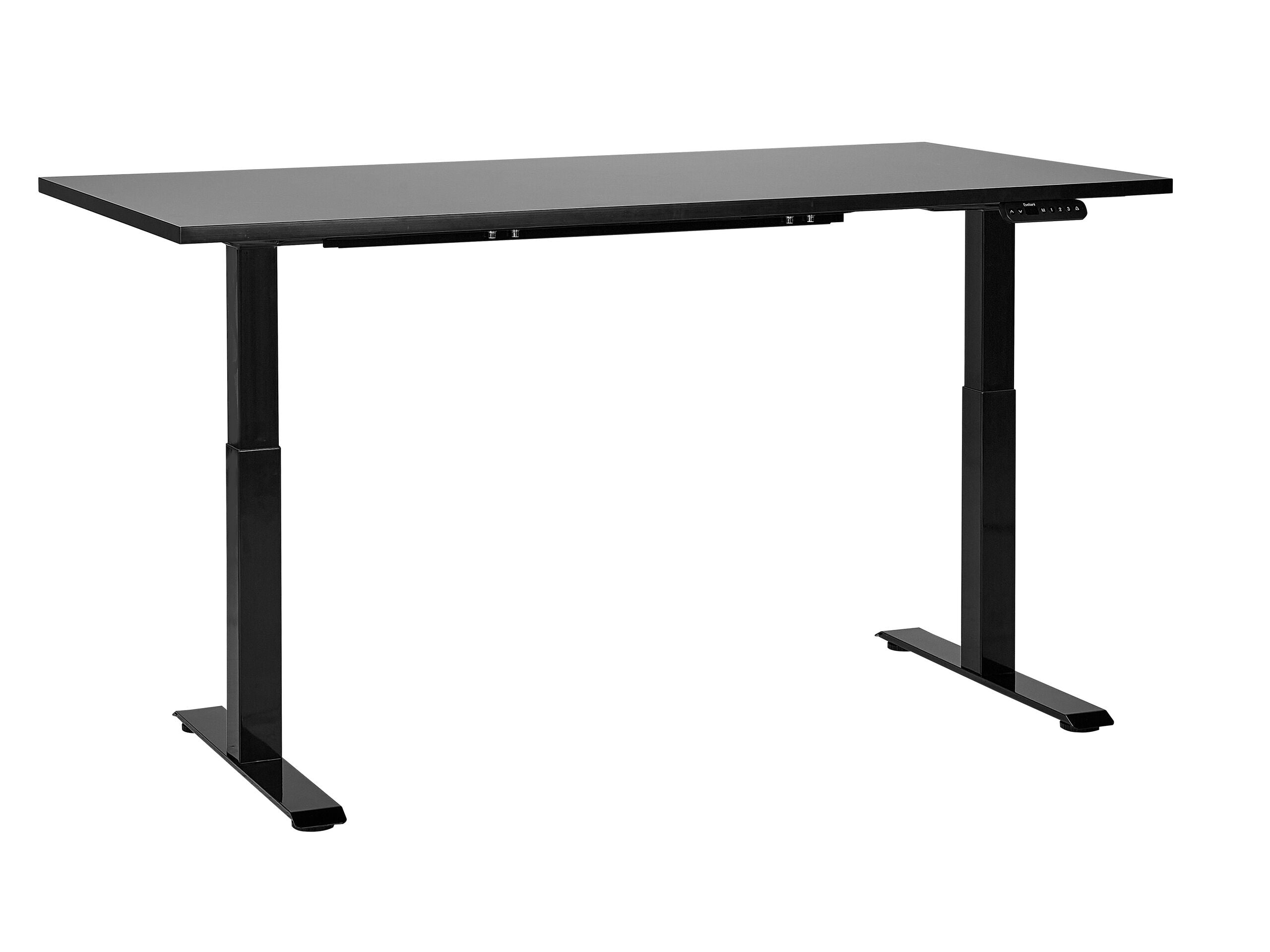 Beliani-DESTINES-Elektrisch Verstelbaar bureau-Zwart- 160 cm-MDF