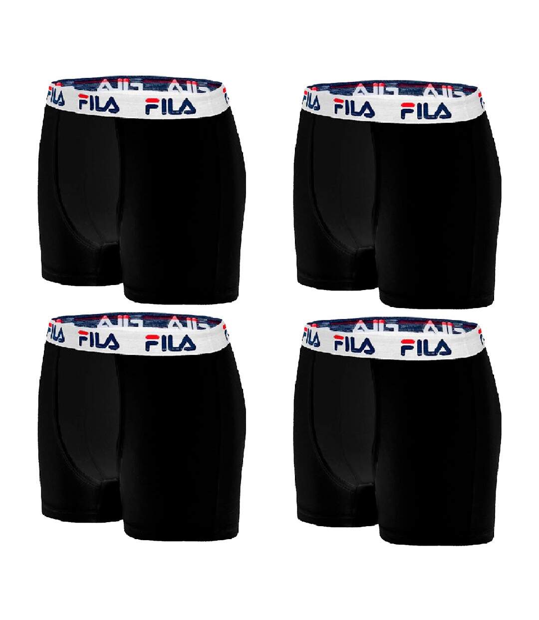 Boxer Homme Licence Sport compatible FILA Collection-Assortiment modèles photos selon arrivages- Pack de 4 Boxers Coton 5016 Noir