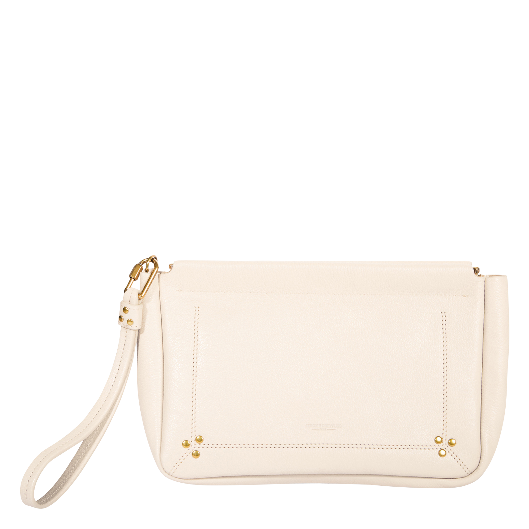 CLAP L - Pochette en cuir| Beige