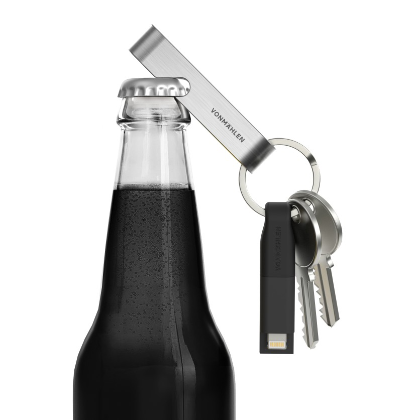 High Six (3A) 6in1 Schlüsselanhänger Micro / USB C / Lightning Ladekabel   Flaschenöffner (HSI00002) - Black