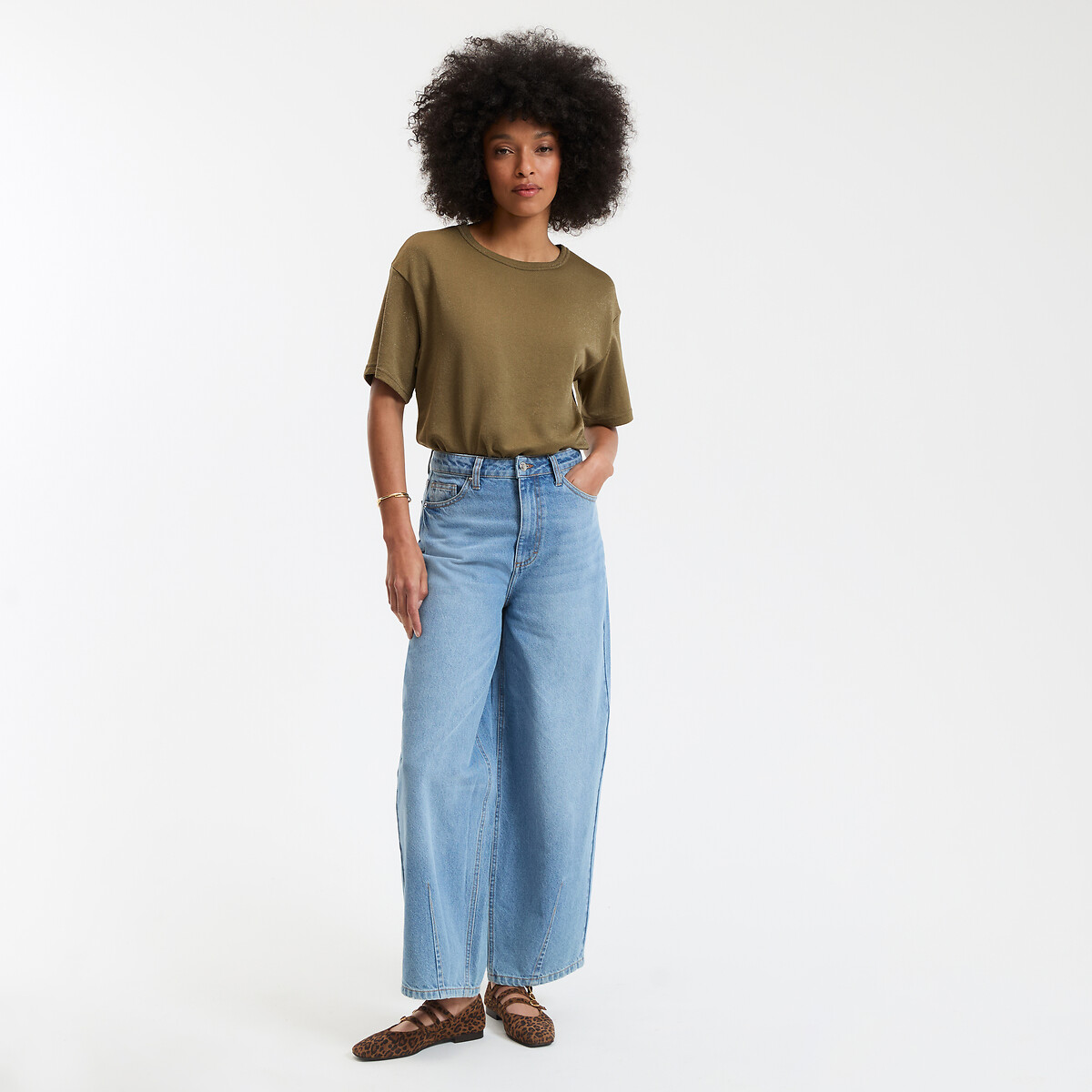 COLEÇÃO LA REDOUTE<br>Camiseta com gola redonda e mangas curtas
