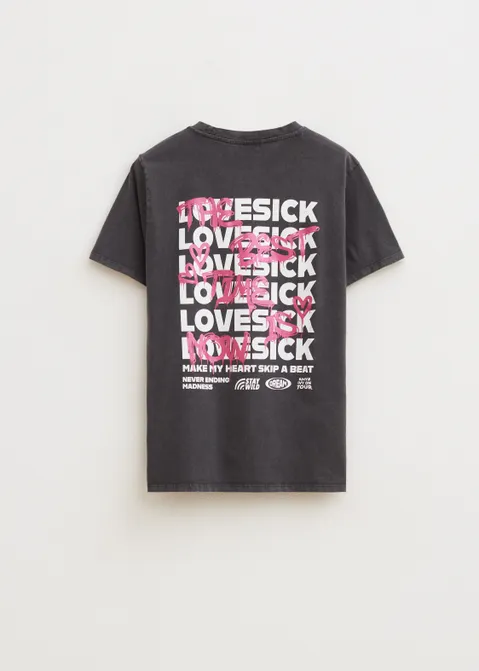 T-shirt met print dreamland antraciet (ANTRA)