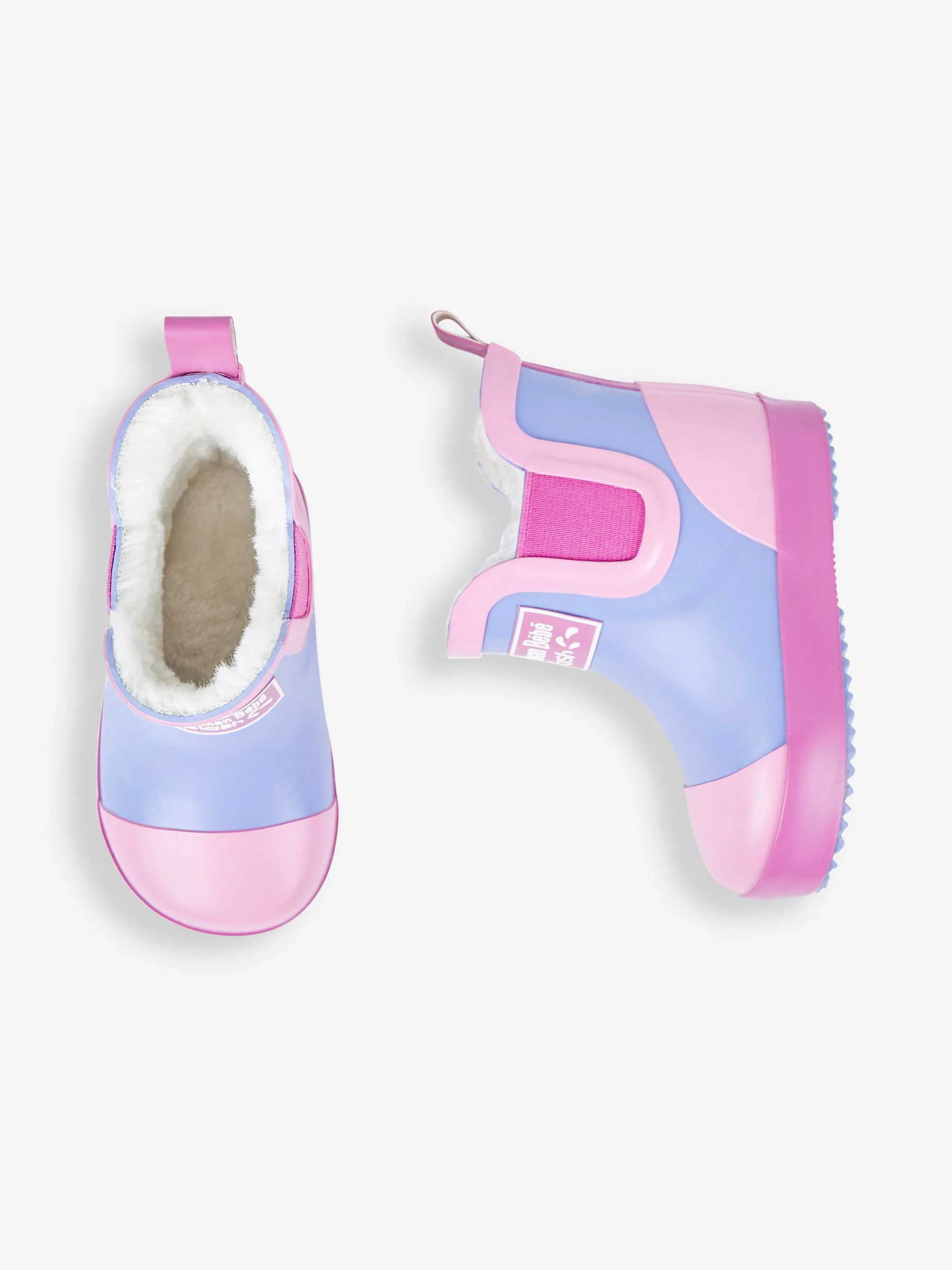 JoJo Maman Bébé - Behaaglijke gevoerde regenlaarzen met kleurvlakken