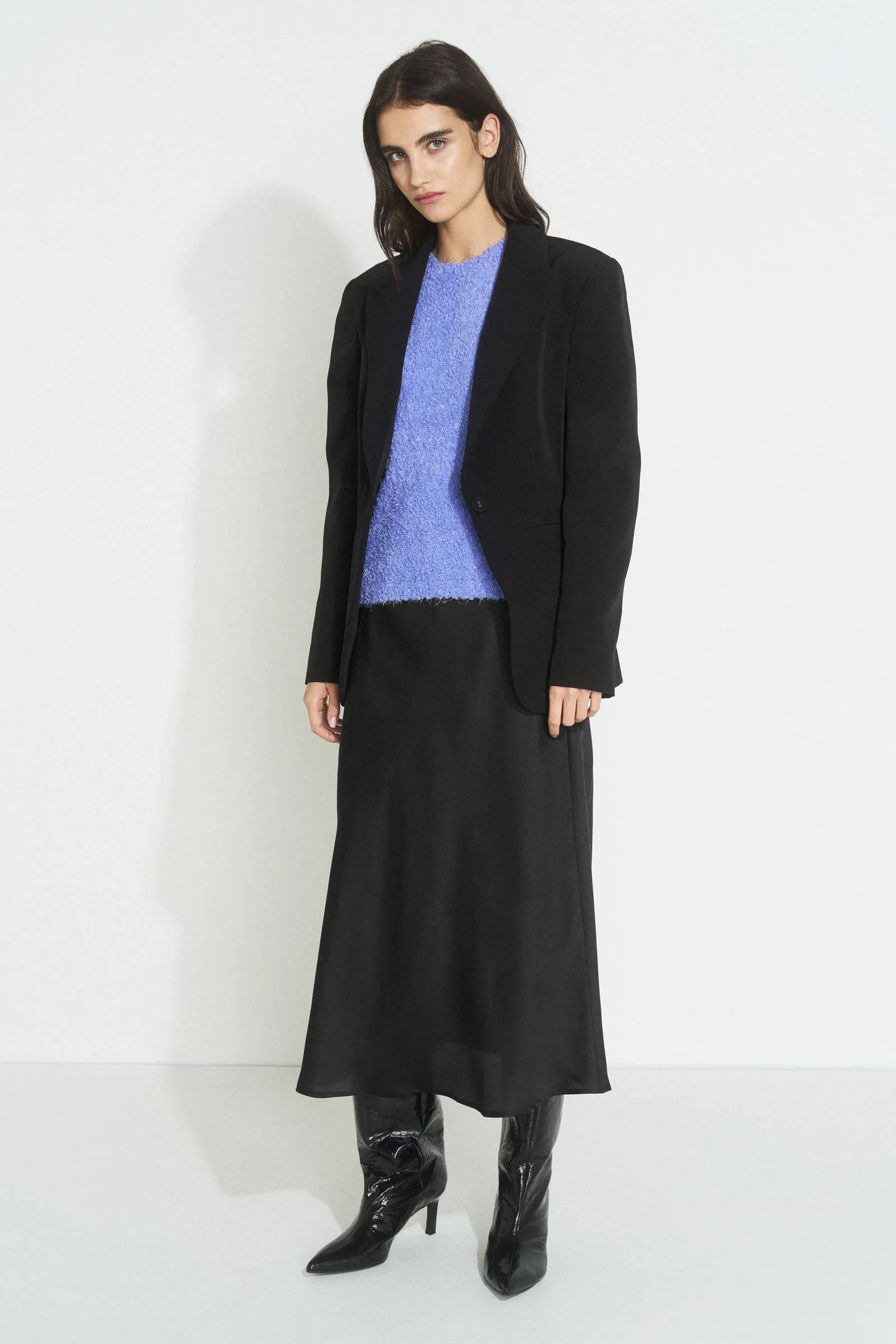 Ruby midi satijnen rok zwart