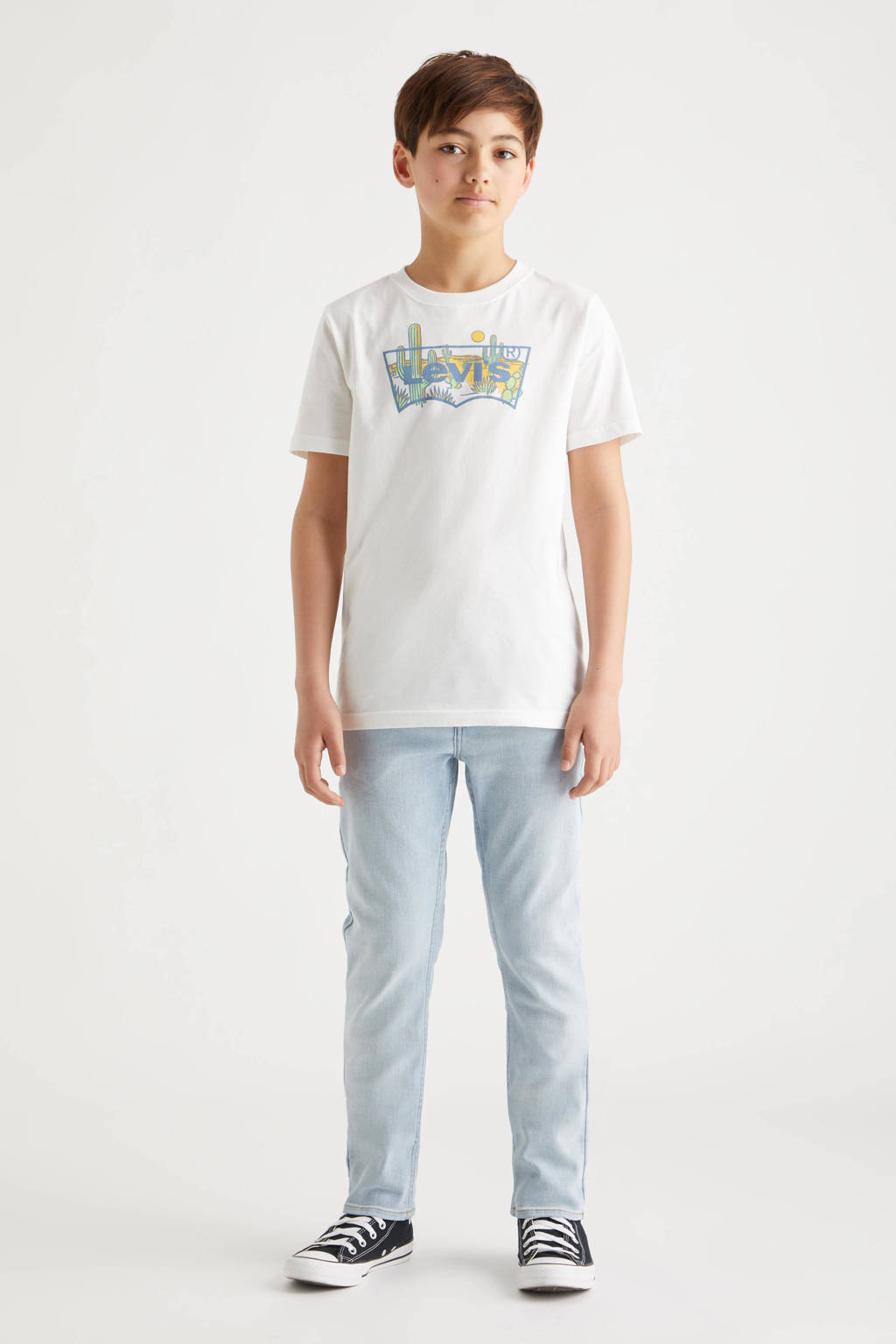 Levi's T-shirt met logo wit/groen