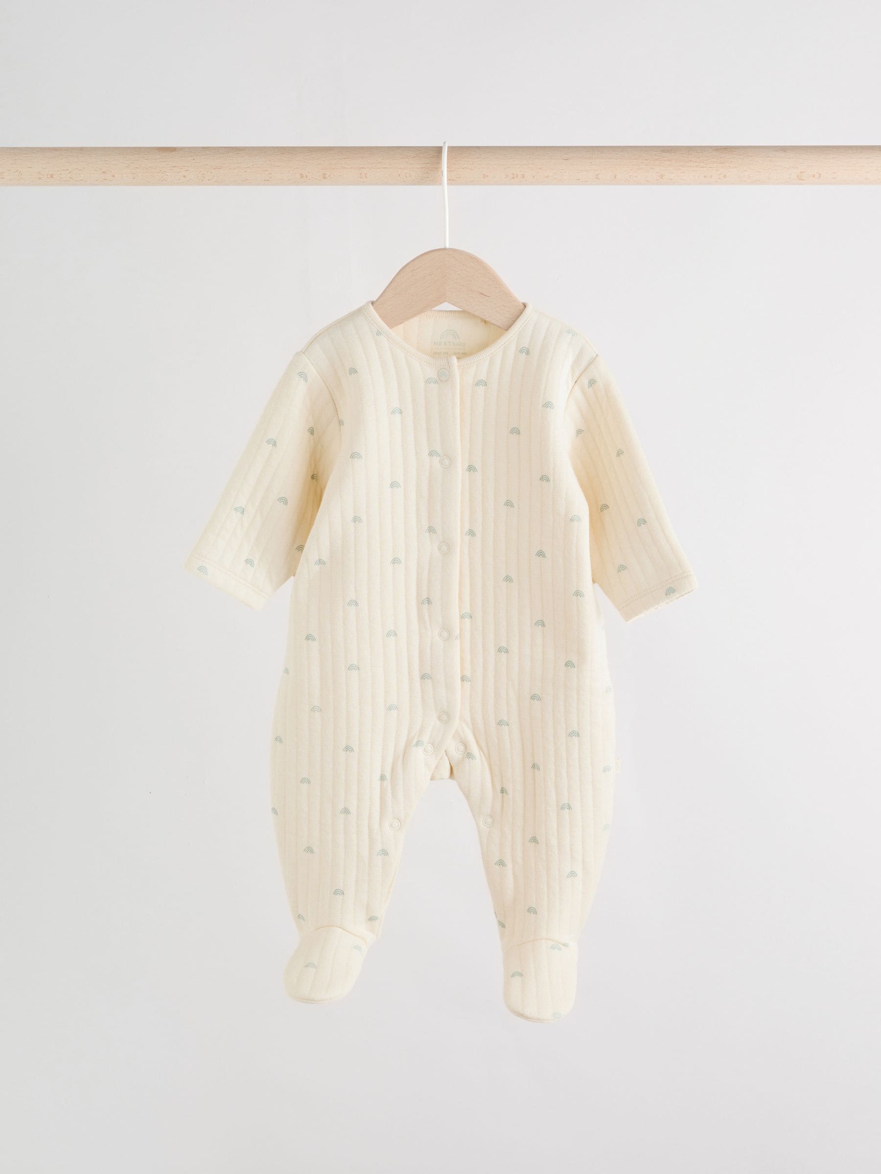 Grijs-groen - Baby Quilted Sleepsuits 2 Pack