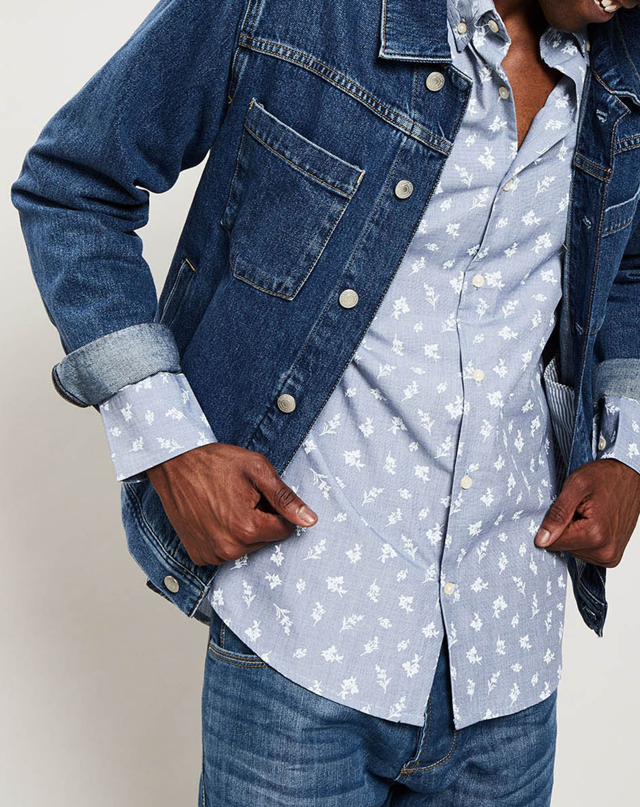 Gant Veste en Jean bleu indigo