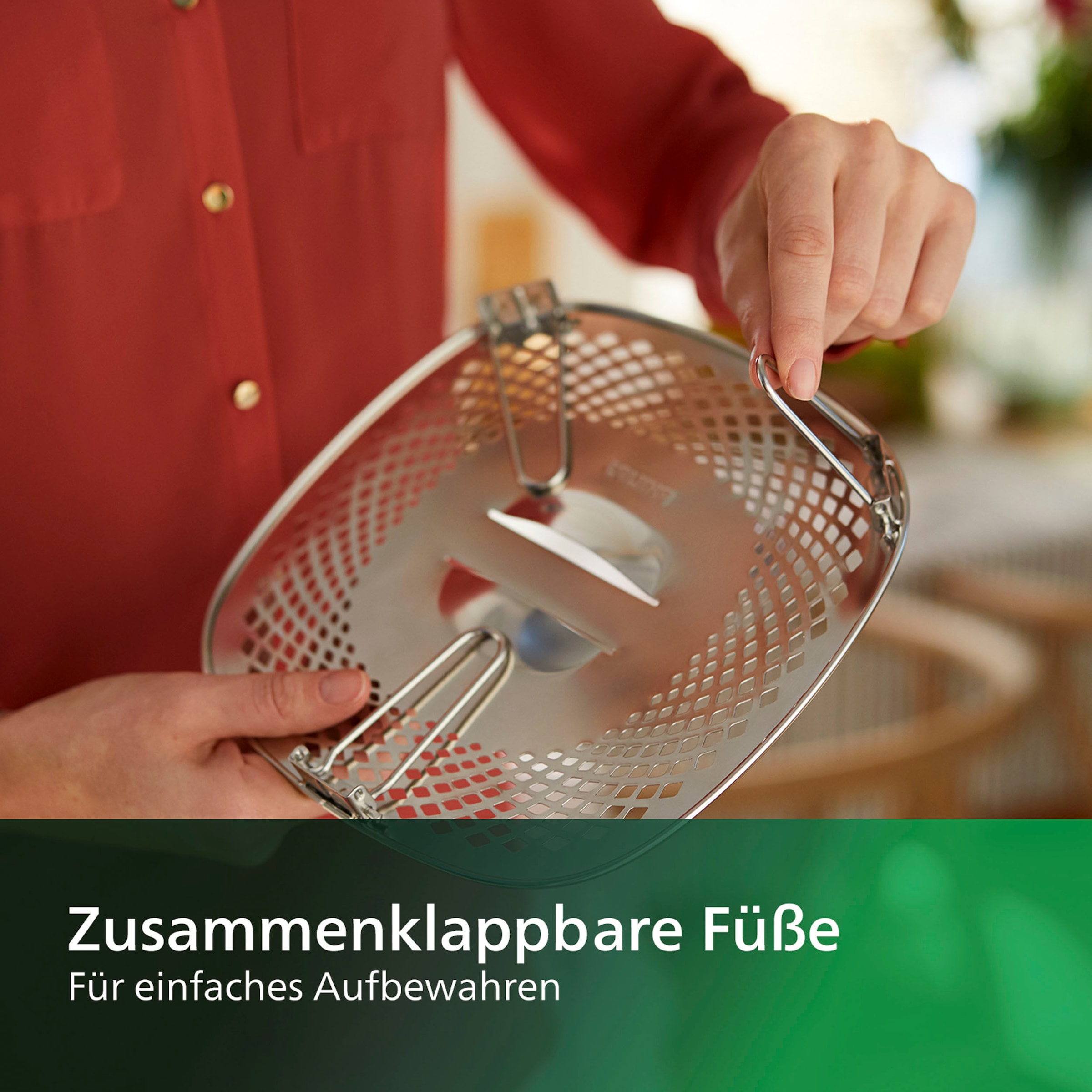 Philips Grillpfanneneinsatz »HD9954/01 Snack Profi-Kit« Edelstahl | Silikon 3 Stk. tlg. Snackdeckel+ Zange für Airfryer XXL HD96XX, HD97XX, HD98XX