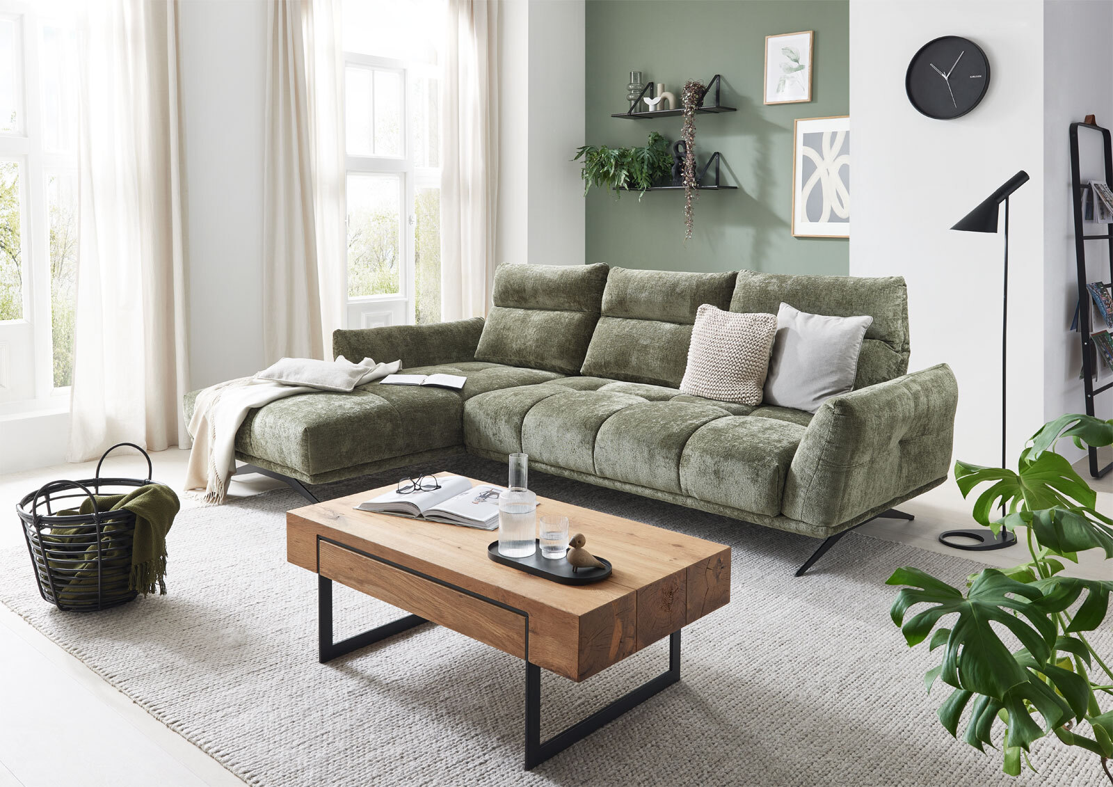 CASAVANTI Ecksofa GIOVANNI olivgrün