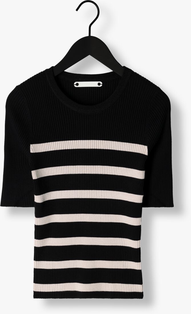 CO\\'COUTURE zwarte co'couture t-shirt badoe strip midi sleeve knit