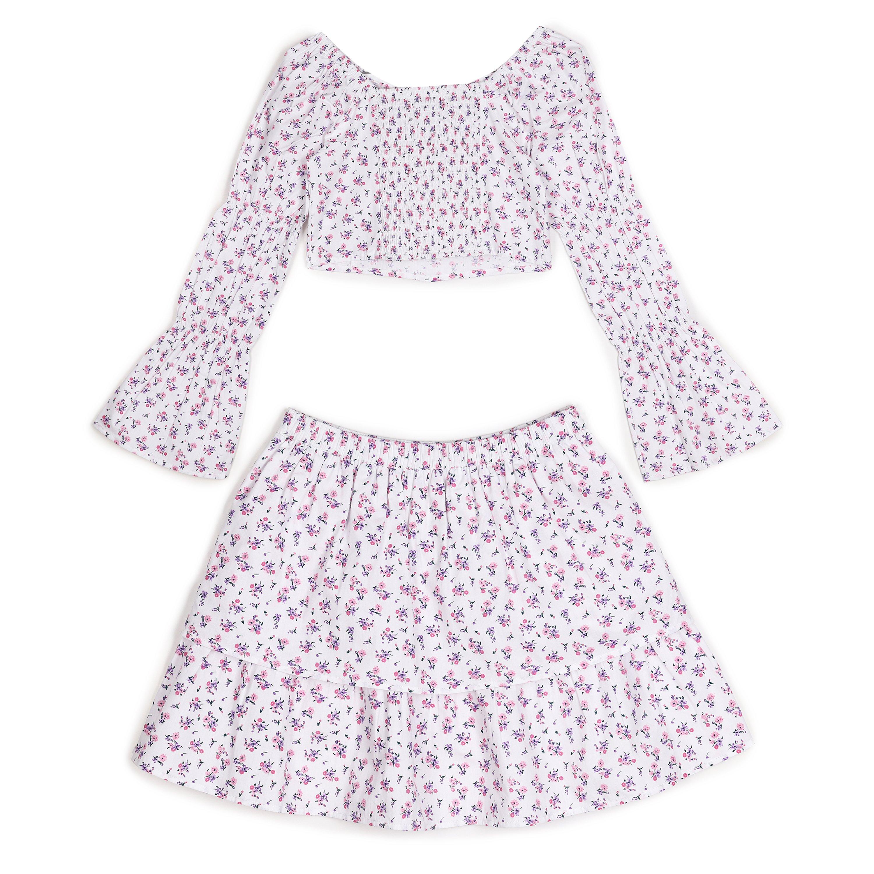 Be You BY Floral Crop Top And Skirt Childrens