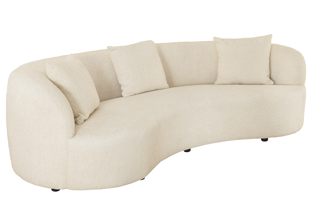 Modernes Sofa ATELIER 230cm beige Bouclé 3-Sitzer Couch inkl. Kissen