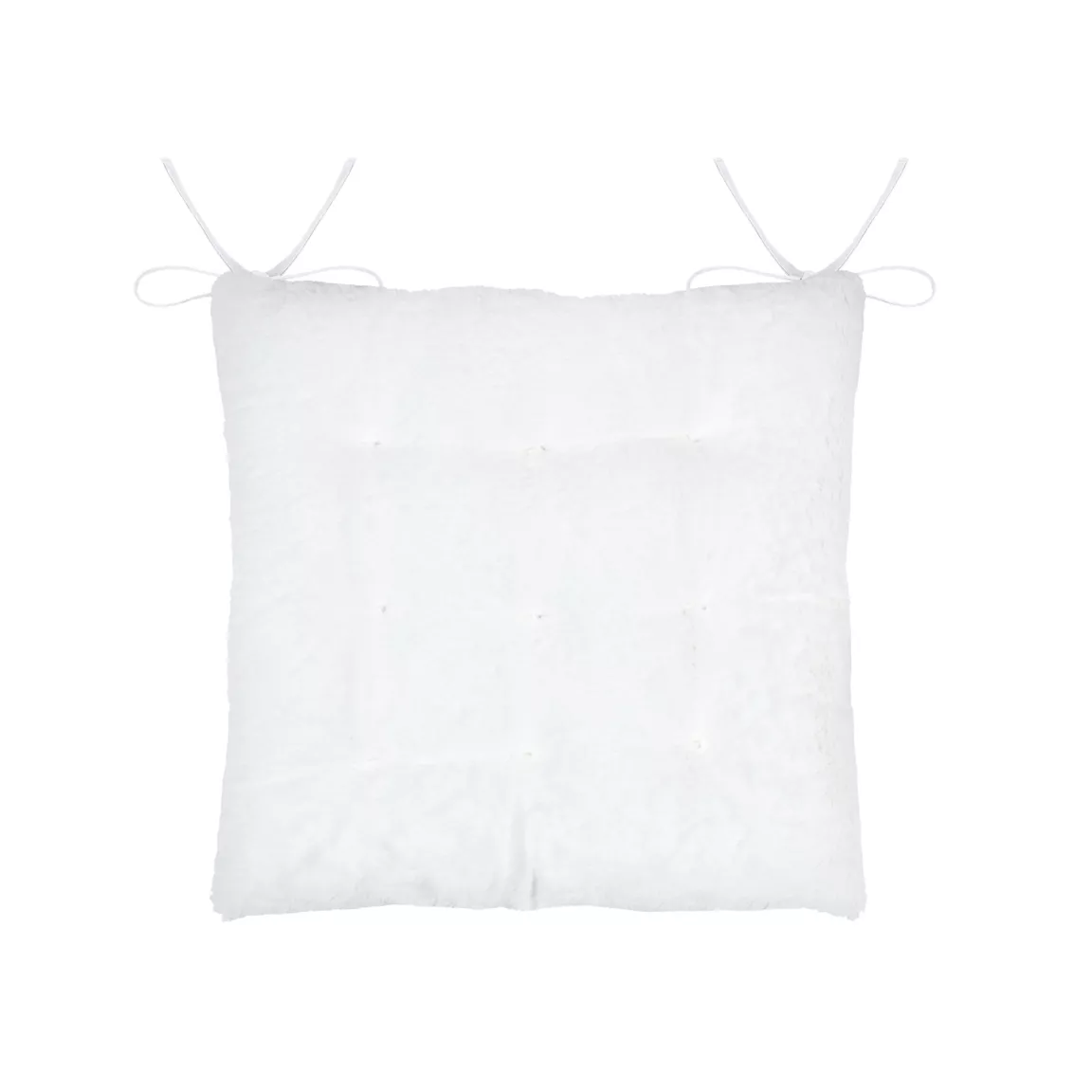 Coussin de chaise carré fausse fourrure (40 x 40 cm) Asgard Blanc