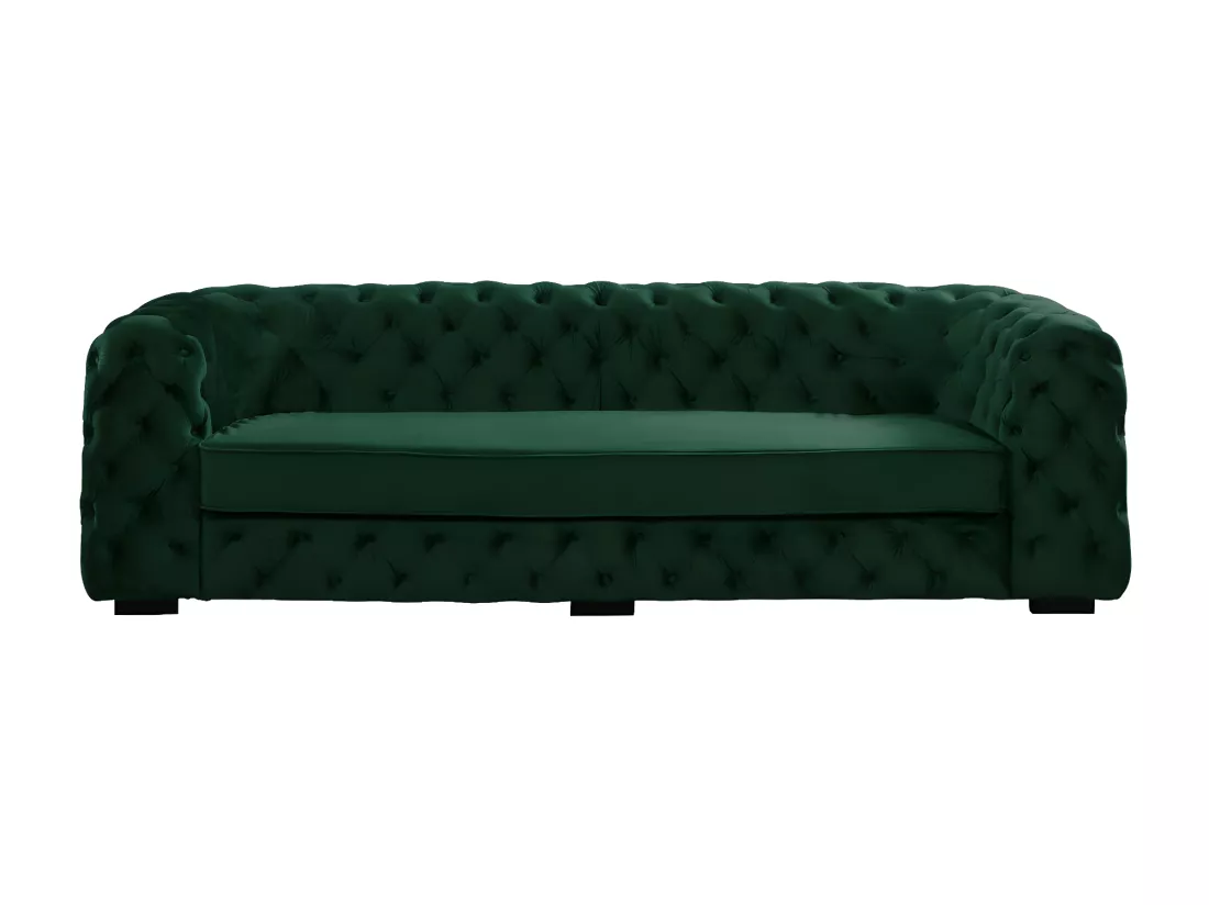 Canapé 3 places chesterfield STANLEY - Velours vert sapin