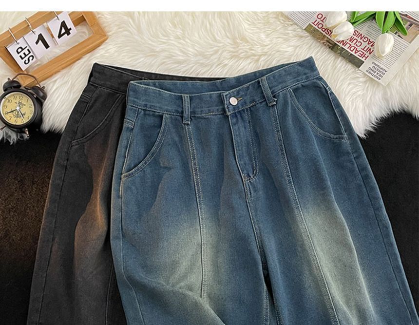 Mimiyox - Mid Rise Washed Denim Shorts