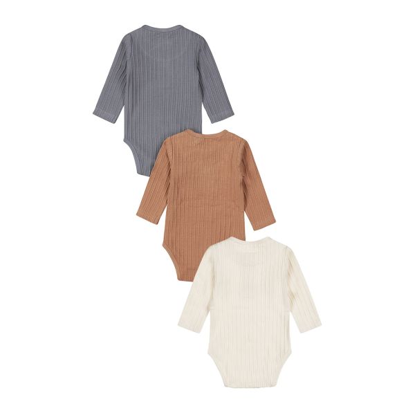 Dirkje Romper Lange Mouw Multi Colour Blue 3-Pack