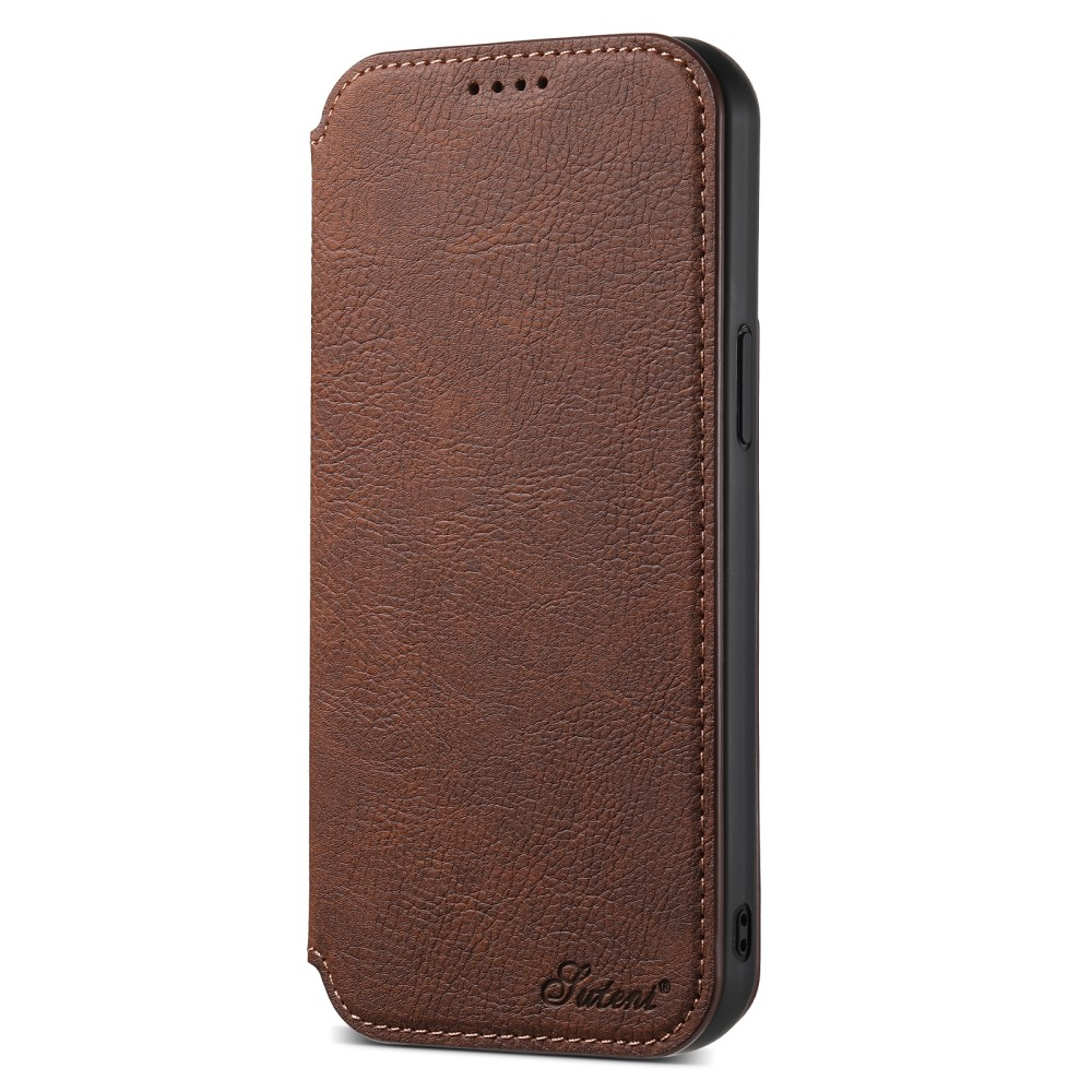 iPhone 14 Pro Max MagSafe Leder Tasche Flip Wallet Cover mit Kartenfächer - Braun