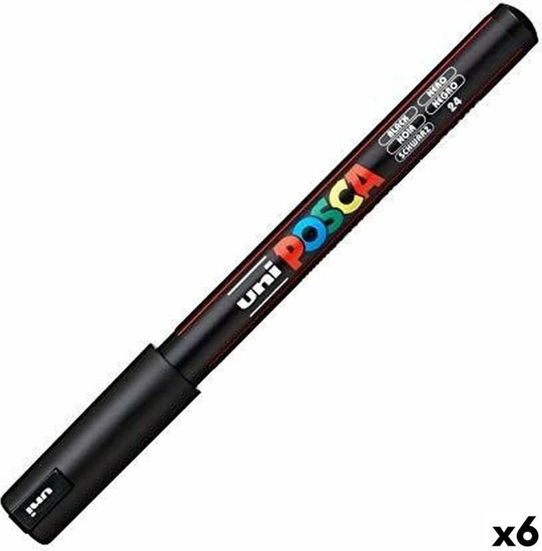 Posca - PC1MR - Verfstift - Zwart - 6 Stuks