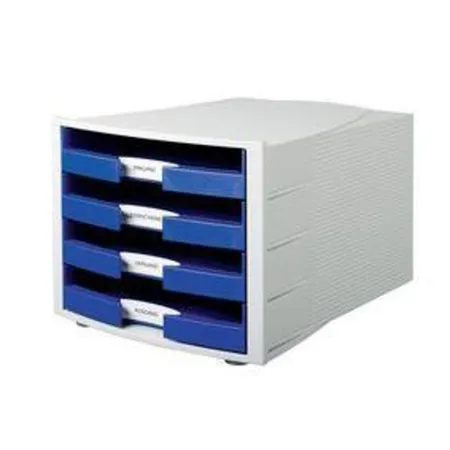HAN Schubladenbox IMPULS, 4 offene Schübe, blau/grau