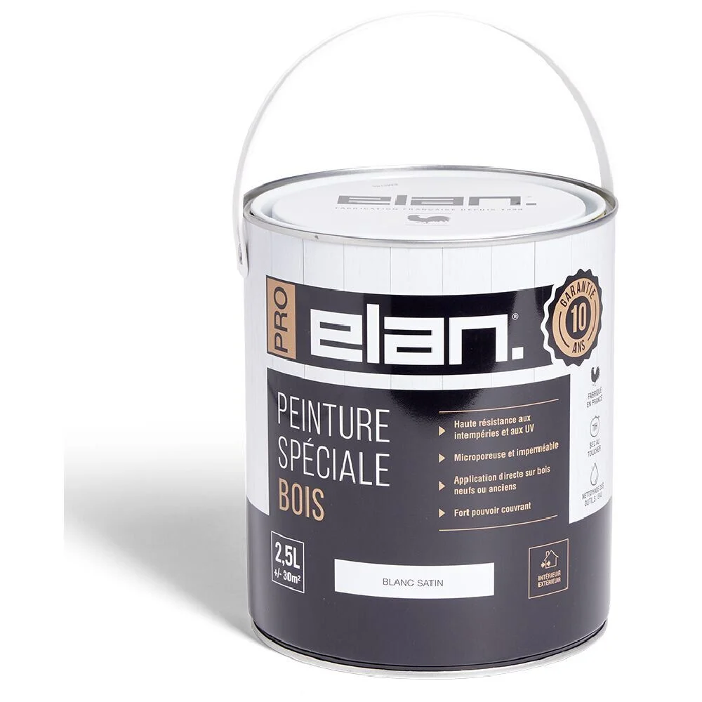 Pot peinture Elan bois int/ext blanc 2,5L