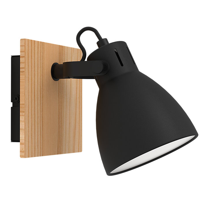 Patère spot E14 28W Eglo Grimsby noir L.21 x L.12 x H.12 cm