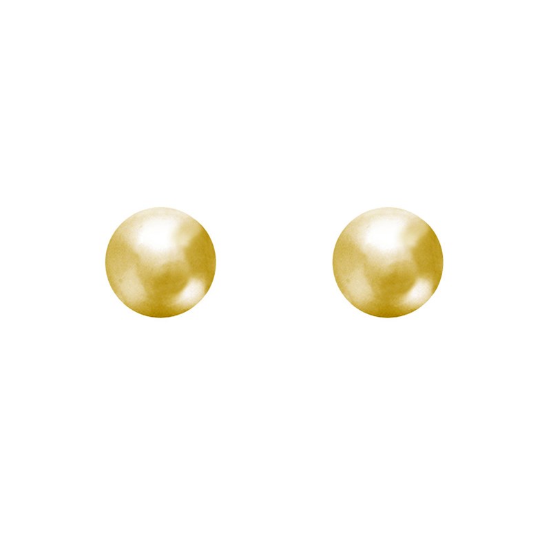 Boucles d'Oreilles Clou Plaqué Or Perles 8mm