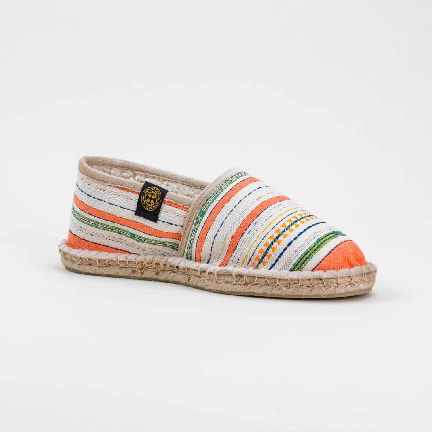 SARRANCE - Espadrilles chaussons rayées | Orange
