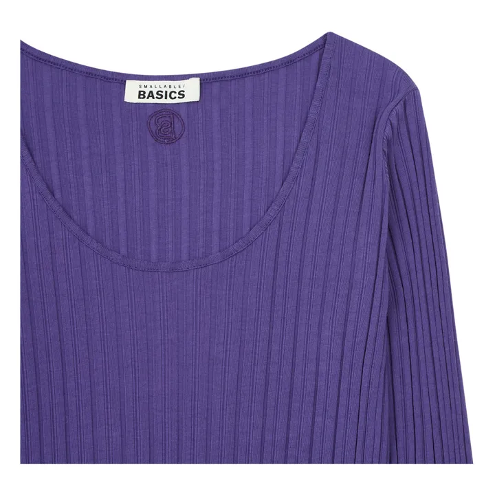 SMALLABLE BASICS Top Femme Cotelé Coton Bio | Bleu indigo