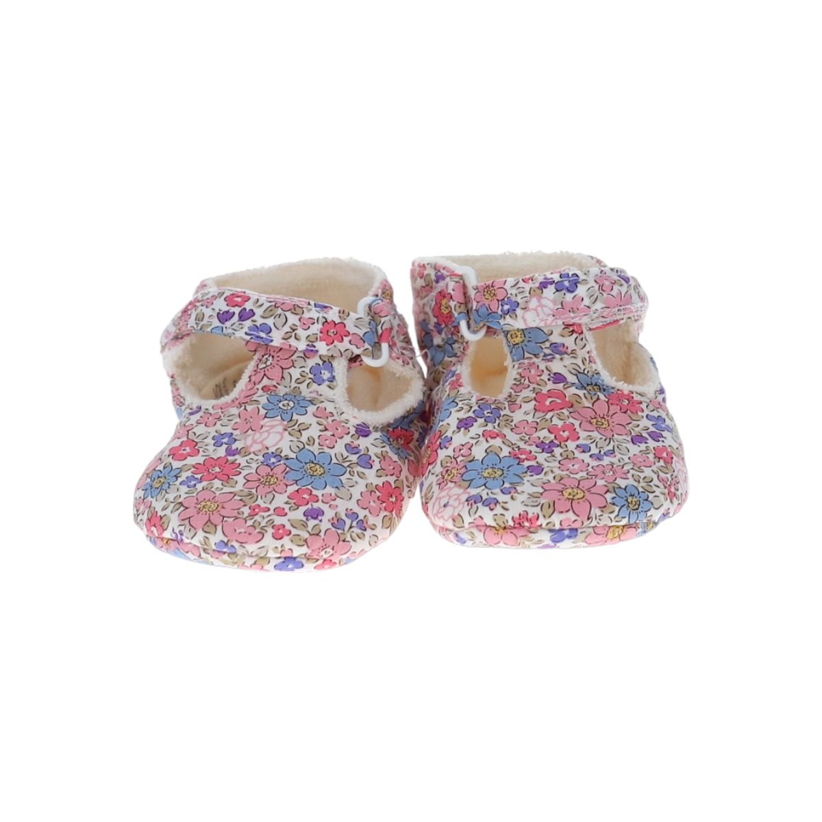Chaussons fleuris bleu et rose Jolie saison