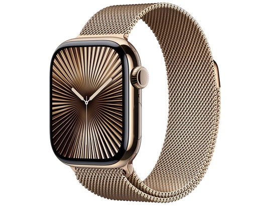 APPLE - Montre connectée GPS + Cellular Watch 10 Titane Or 42mm/Bracelet Milanais