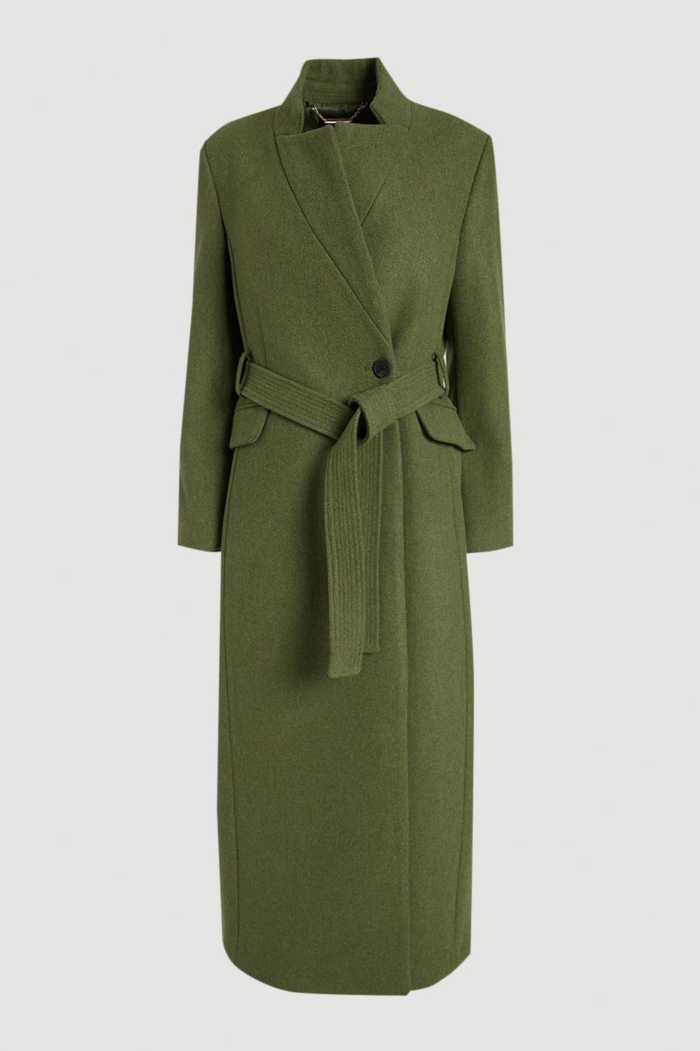KarenMillen Manteau Long Cintré En Laine À Col Cranté