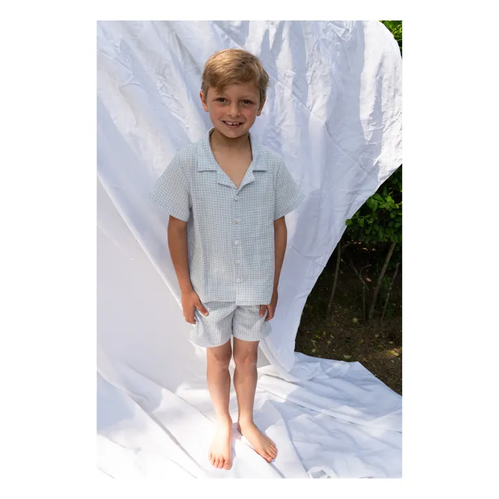 Risu Risu Pyjashort Rieur Coton Bio | Bleu