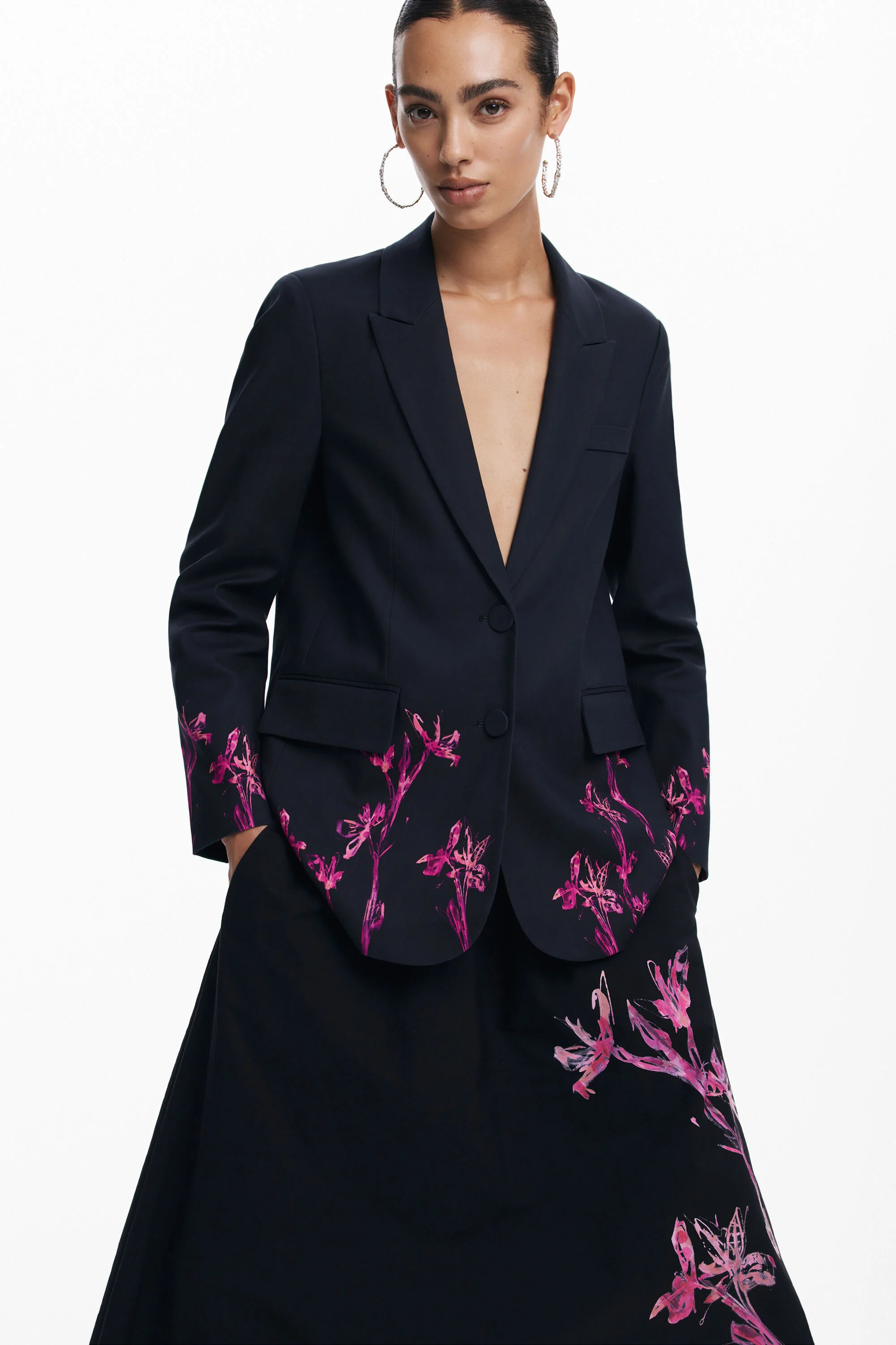 Saia midi Orquídea