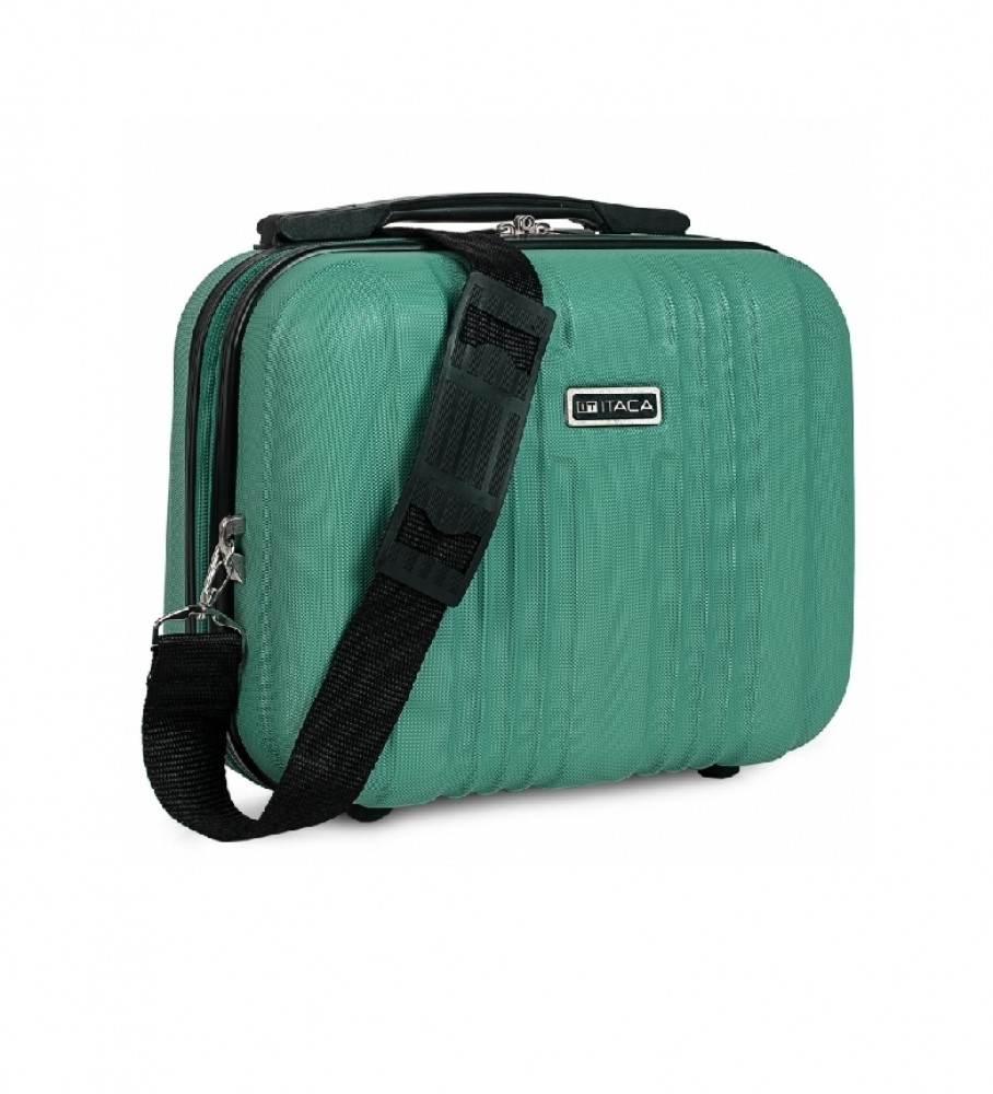 Nécessaire de viagem rígida grande ITACA em ABS, modelo T71535, verde - 33 x 26 x 14 cm -