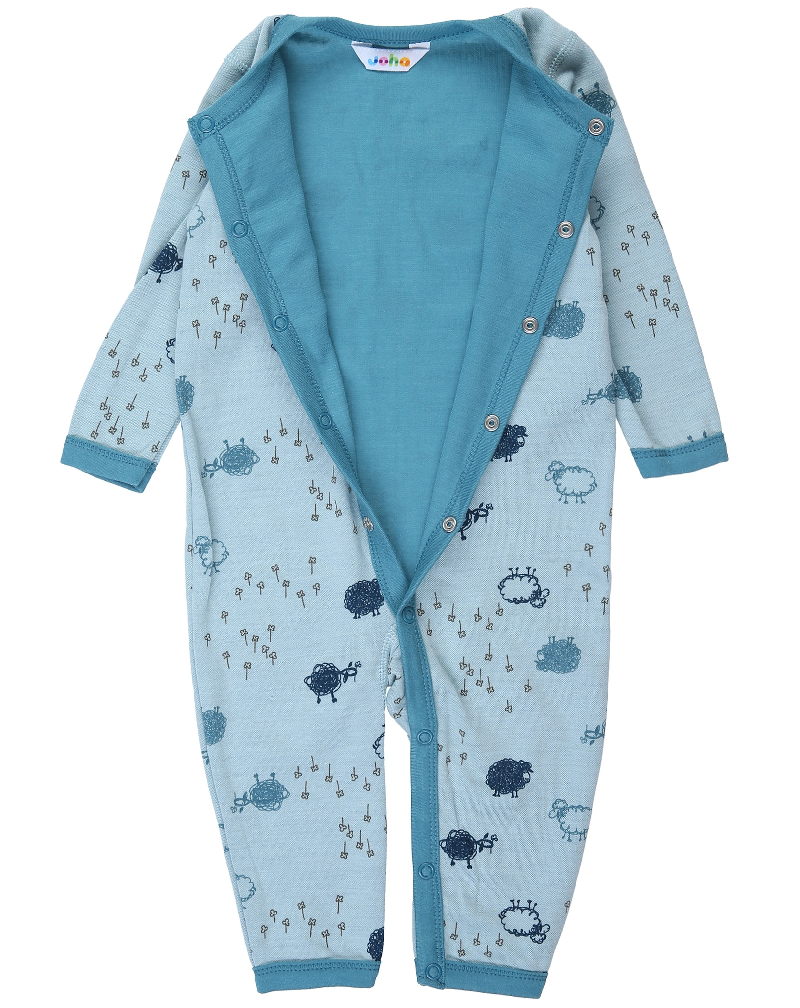 Strampler 4039 SHEEP AOP ohne Fuß in blue