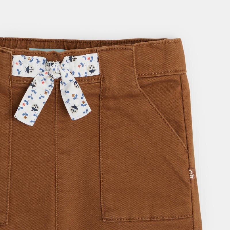 Short saharien nœud fantaisie marron bébé fille Marron