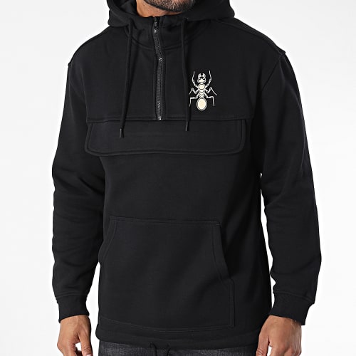 Sweat Outdoor Col Zippé Original Spirit Noir Beige
