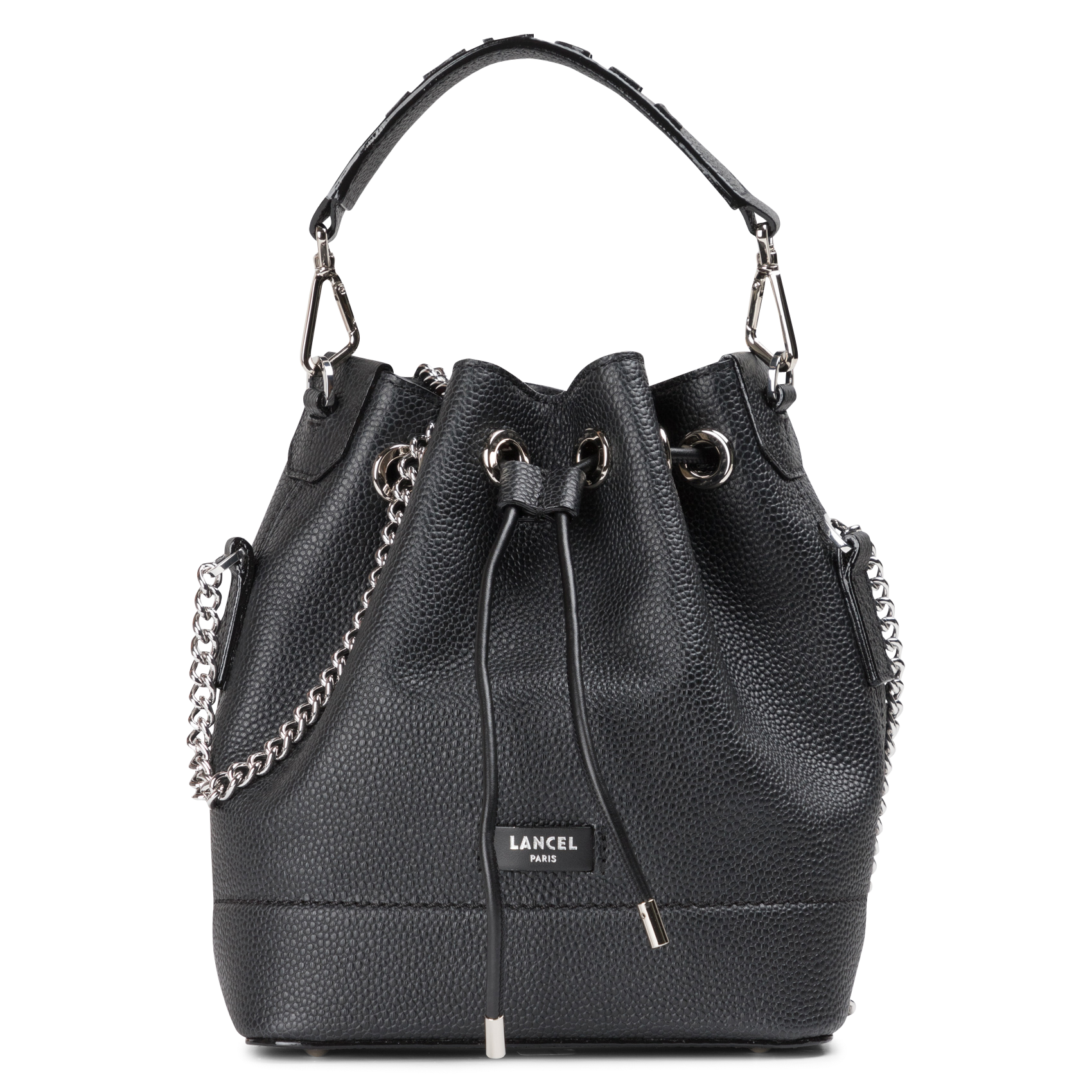 NINON - Sac seau en cuir grainé | Noir