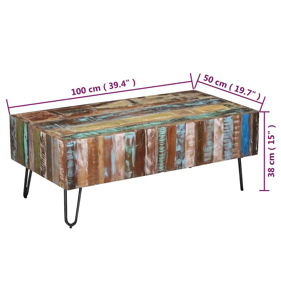 vidaXL - Salontafel - Multikleur - Hout