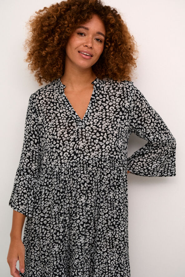 Kaffe KAhera Amber Dress Printed Black / chalk flower