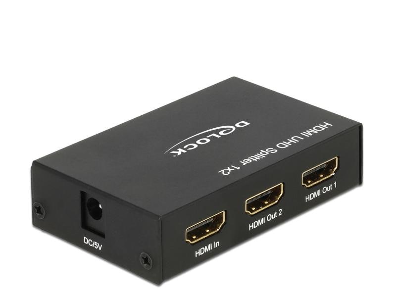 Delock 2-Port Signalsplitter HDMI – HDMI 4K/60Hz Delock HDMI UHD Splitter 1 x HDMI Eingang > 2 x HDMI Ausgang 4K
