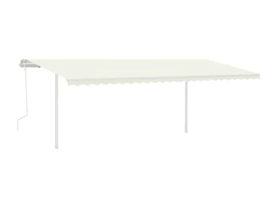 Auvent manuel rétractable avec LED 6x3 m Crème