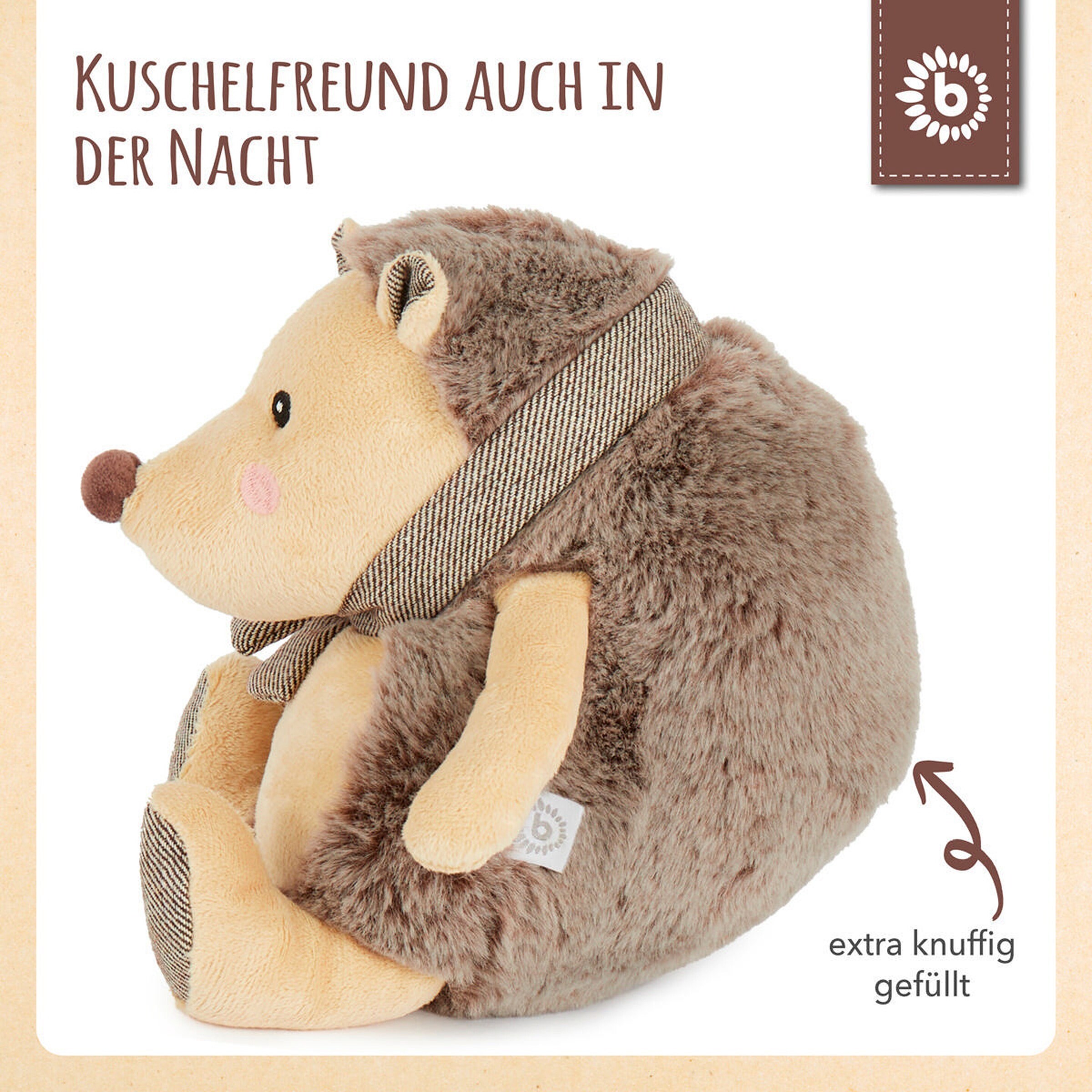 Bieco Plüsch Igel Spieltier 22 cm - ab Geburt Braun