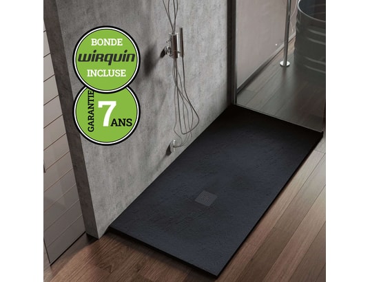 POALGI - Receveur de douche , extraplat, noir anthracite, l.80 x l.9...