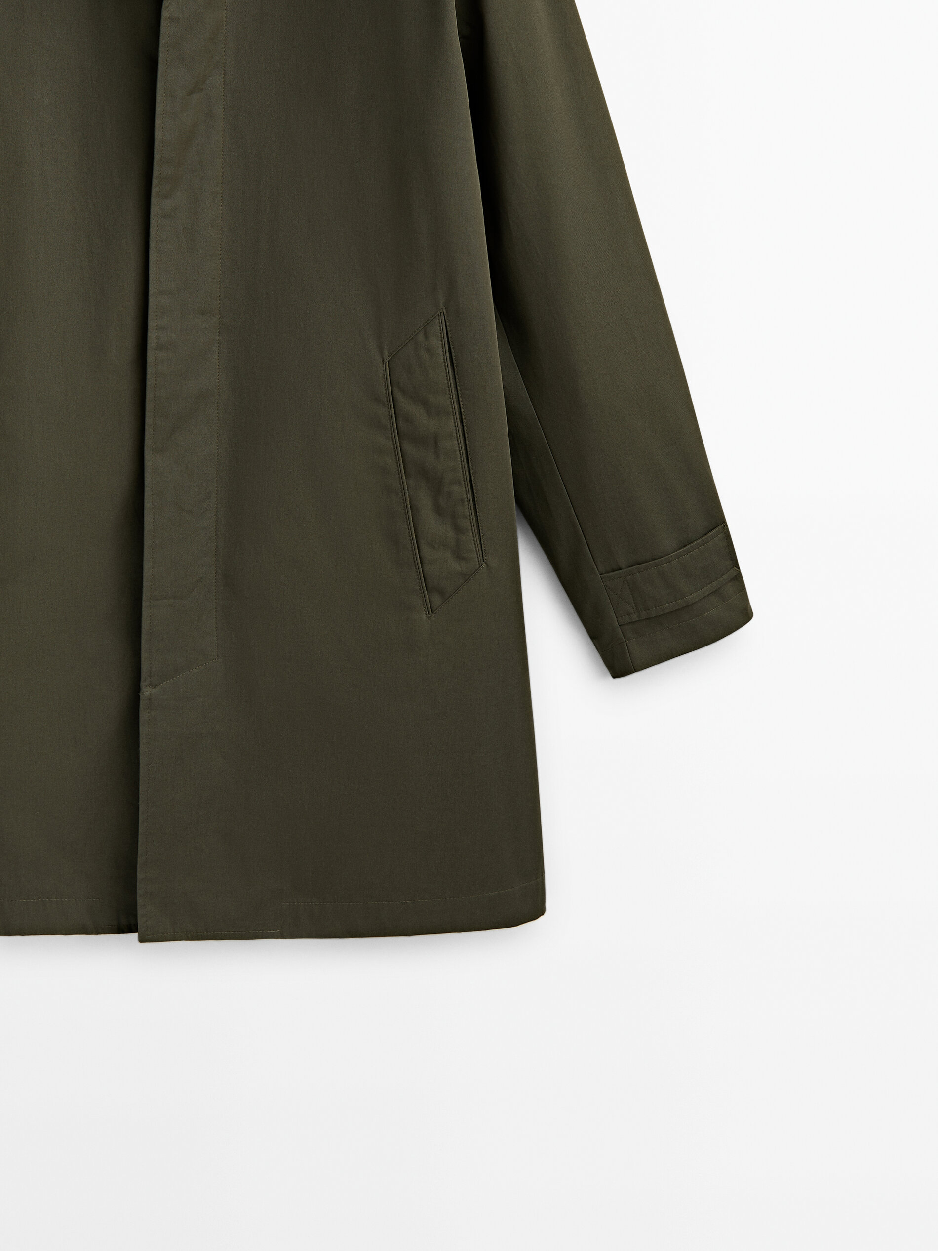Chaqueta trench coat algodón - KHAKI