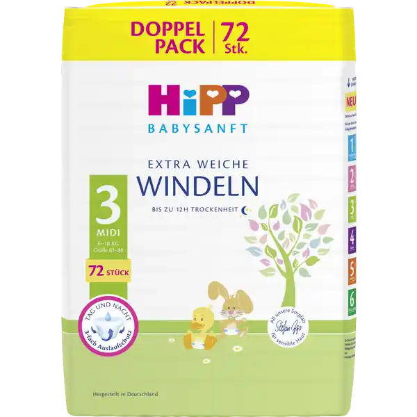 Babysanft Windeln Midi Größe 3 (6-10 kg), Doppelpack