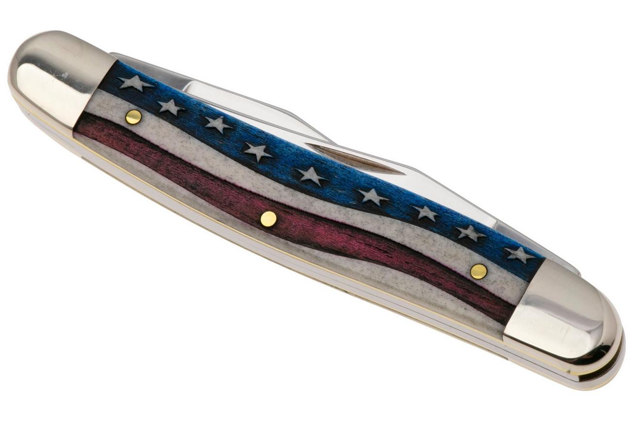 Case Muskrat Embellished Smooth Natural Bone, Star Spangled, 64143, MUSKRAT SS zakmes